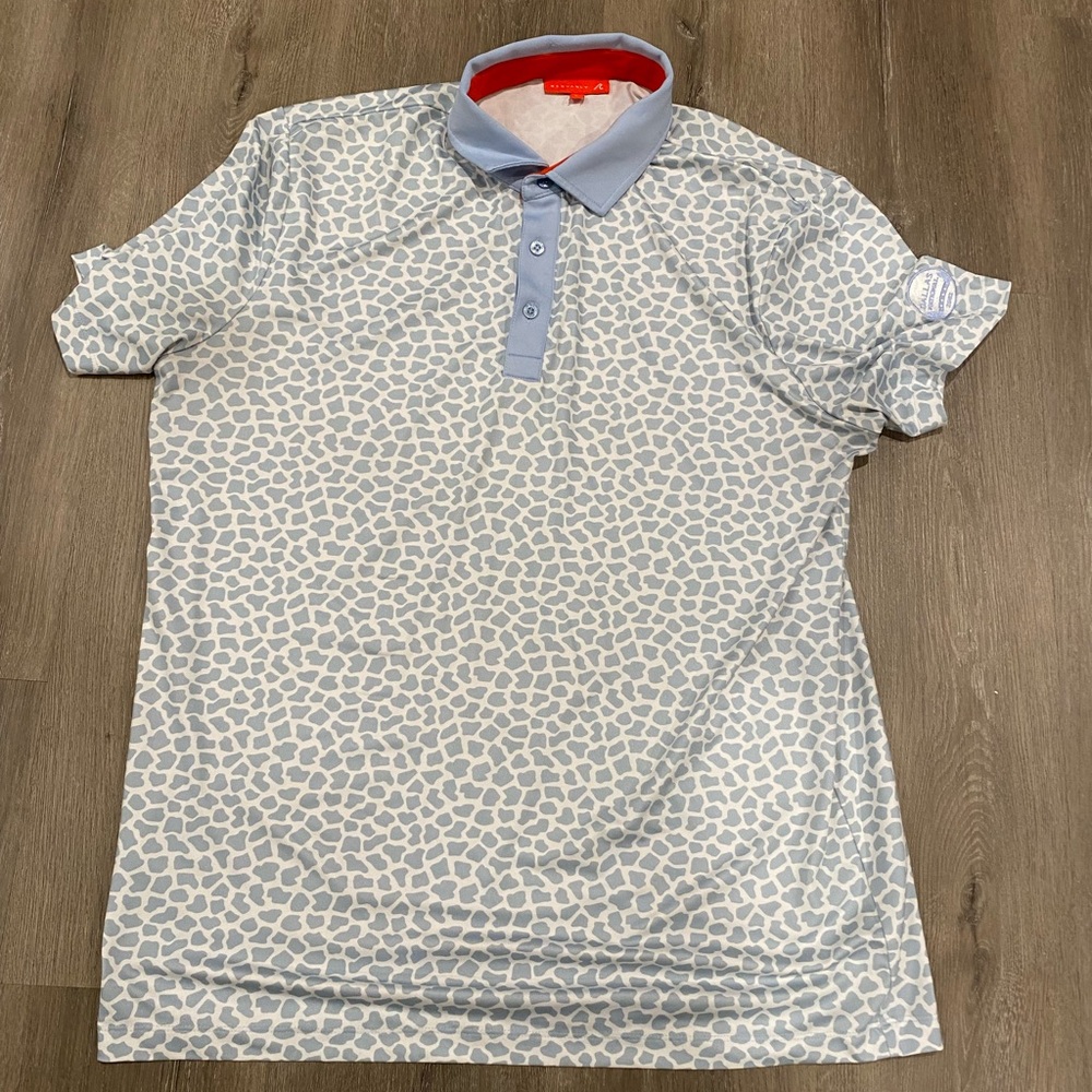 Light Blue Patterned Polo Shirt